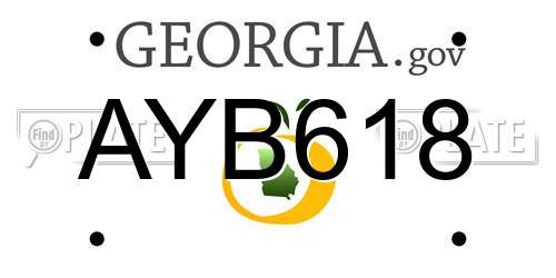 AYB618 Georgia License Plate