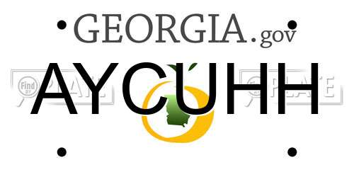 AYCUHH Georgia License Plate