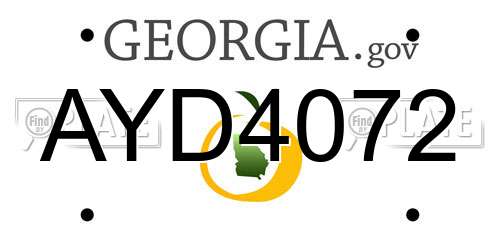 AYD4072 Georgia License Plate