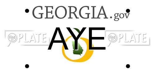 AYE Georgia License Plate