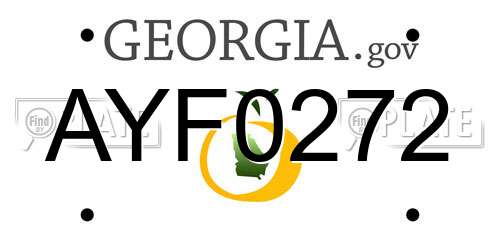 AYF0272 Georgia License Plate