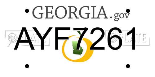 AYF7261 Georgia License Plate