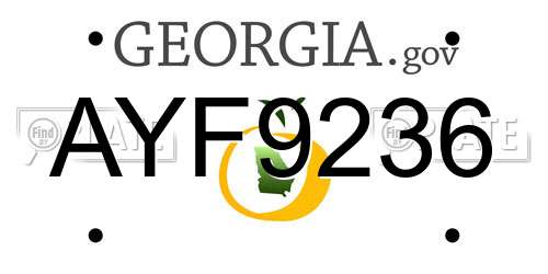 AYF9236 Georgia License Plate