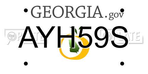 AYH59S Georgia License Plate