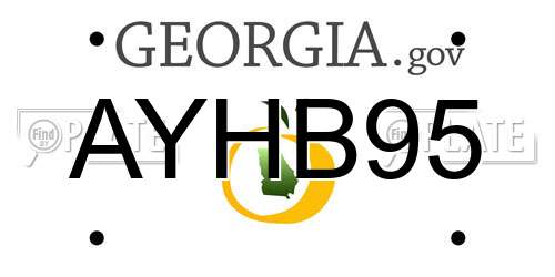 AYHB95 Georgia License Plate