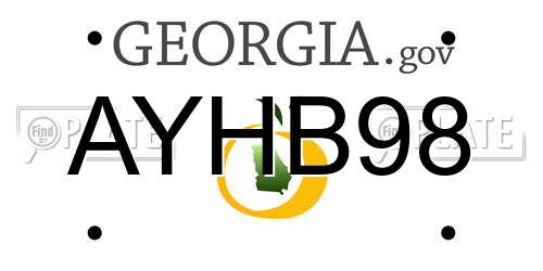 AYHB98 Georgia License Plate