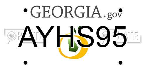 AYHS95 Georgia License Plate