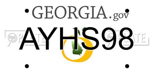 AYHS98 Georgia License Plate
