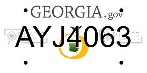 AYJ4063 Georgia License Plate