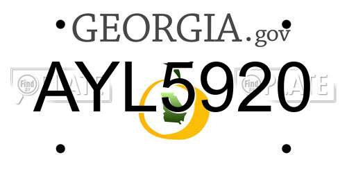 AYL5920 Georgia License Plate