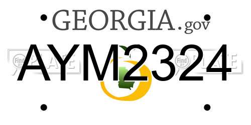 AYM2324 Georgia License Plate