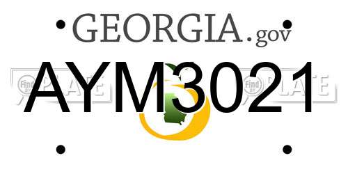 AYM3021 Georgia License Plate