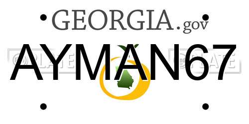 AYMAN67 Georgia License Plate