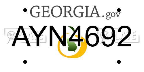 AYN4692 Georgia License Plate