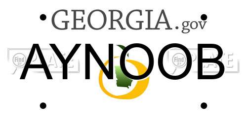 AYNOOB Georgia License Plate