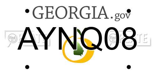 AYNQ08 Georgia License Plate
