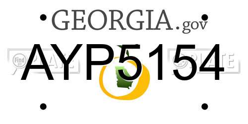 AYP5154 Georgia License Plate