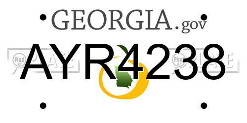 AYR4238 Georgia License Plate