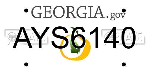 AYS6140 Georgia License Plate