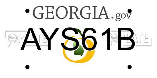 AYS61B Georgia License Plate