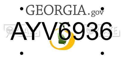 AYV6936 Georgia License Plate