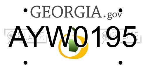 AYW0195 Georgia License Plate