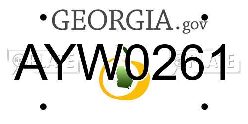AYW0261 Georgia License Plate