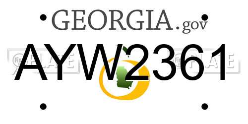 AYW2361 Georgia License Plate