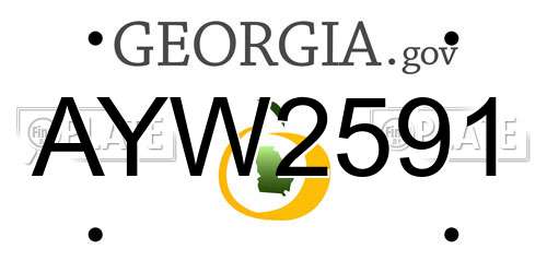 AYW2591 Georgia License Plate