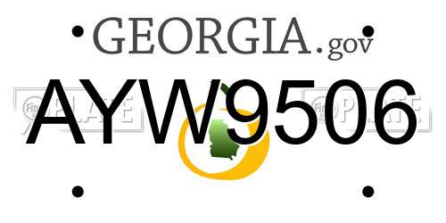 AYW9506 Georgia License Plate