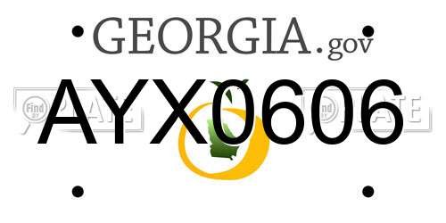 AYX0606 Georgia License Plate