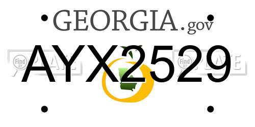 AYX2529 Georgia License Plate
