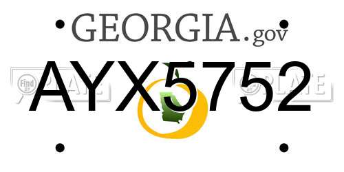 AYX5752 Georgia License Plate