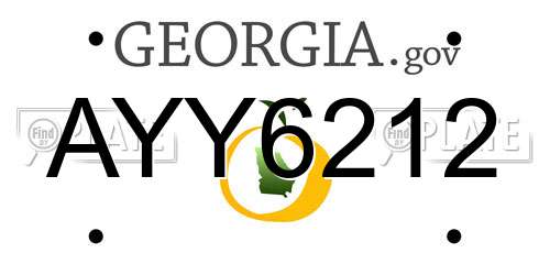 AYY6212 Georgia License Plate