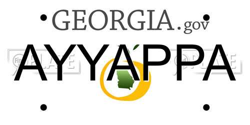 AYYAPPA Georgia License Plate