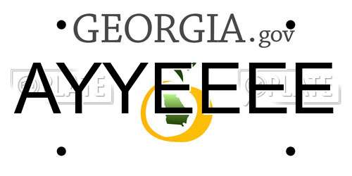 AYYEEEE Georgia License Plate