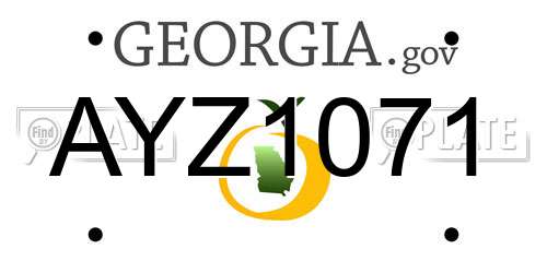 AYZ1071 Georgia License Plate