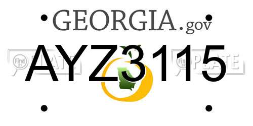 AYZ3115 Georgia License Plate