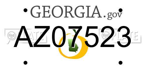 AZ07523 Georgia License Plate