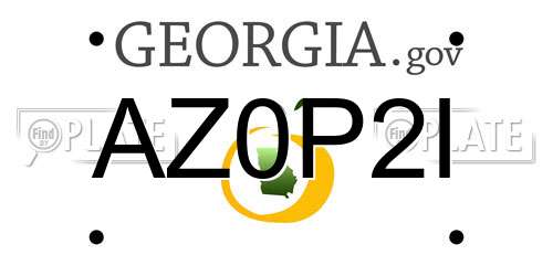AZ0P2I Georgia License Plate