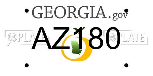 AZ180 Georgia License Plate