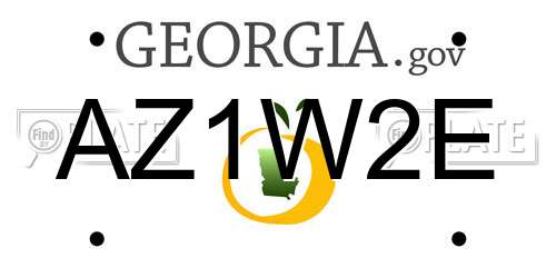 AZ1W2E Georgia License Plate