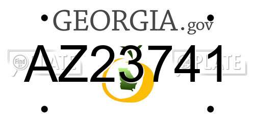 AZ23741 Georgia License Plate