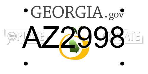 AZ2998 Georgia License Plate