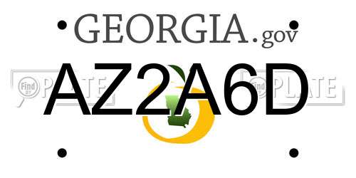 AZ2A6D Georgia License Plate
