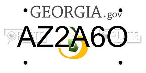 AZ2A6O Georgia License Plate