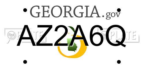 AZ2A6Q Georgia License Plate