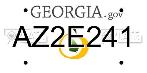 AZ2E241 Georgia License Plate