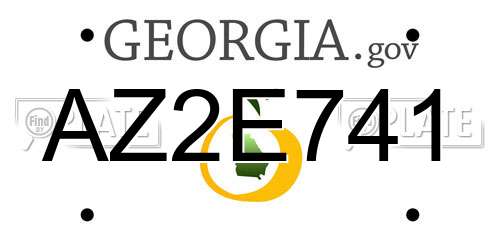 AZ2E741 Georgia License Plate