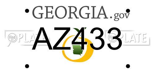 AZ433 Georgia License Plate